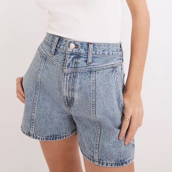 Madewell Shorts Nwt Madewell Denim Yoke High Rise Shorts In Verner